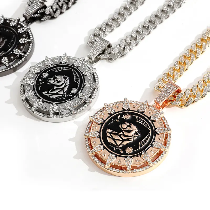 Boostbom Black Panther Rotating Pendant Necklace,