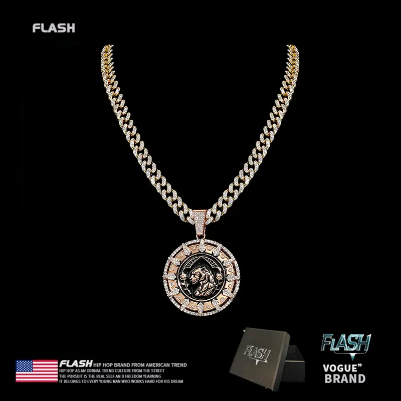 Boostbom Black Panther Rotating Pendant Necklace,
