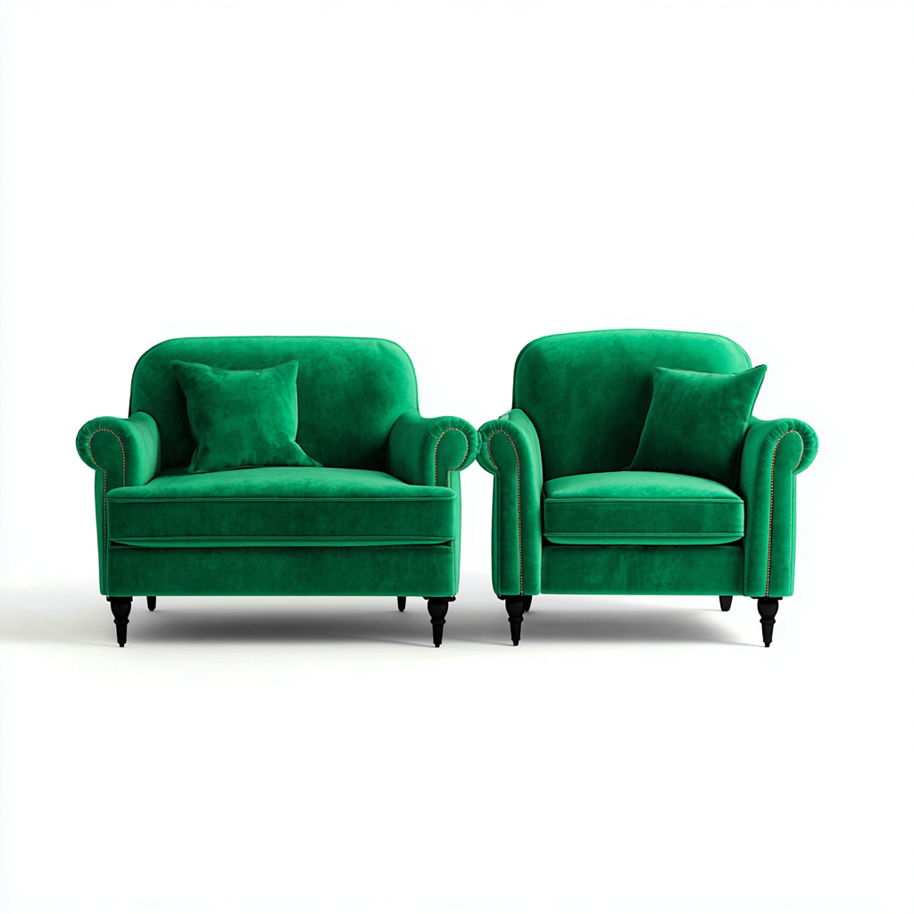 Set divani 2 posti e poltrona 158x82x84 cm - stile classico per soggiorno-Craftupyard