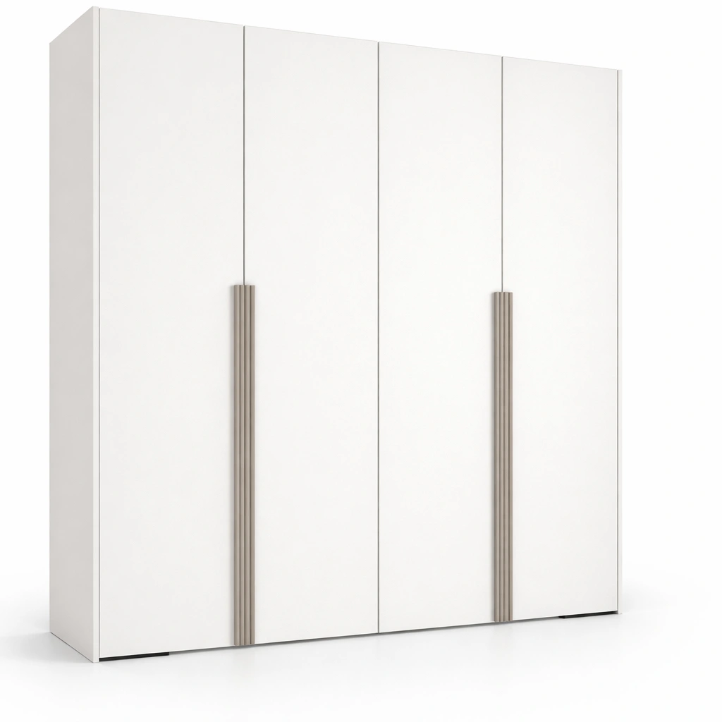 Armoire moderne blanche quatre portes design minimaliste-norqiro