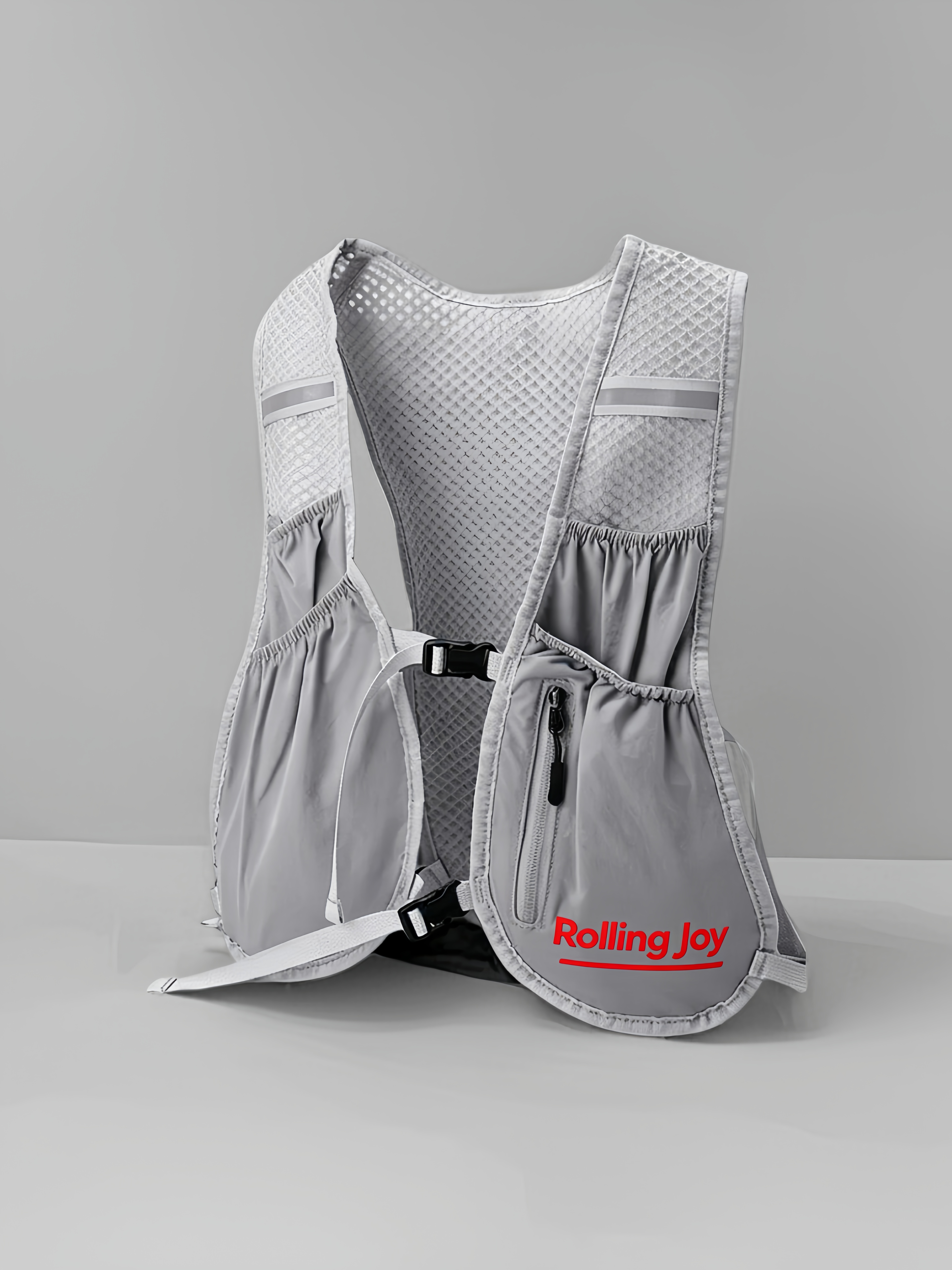 Black/Grey Lightweight Breathable Running Vest Backpack For Hiking Cycling