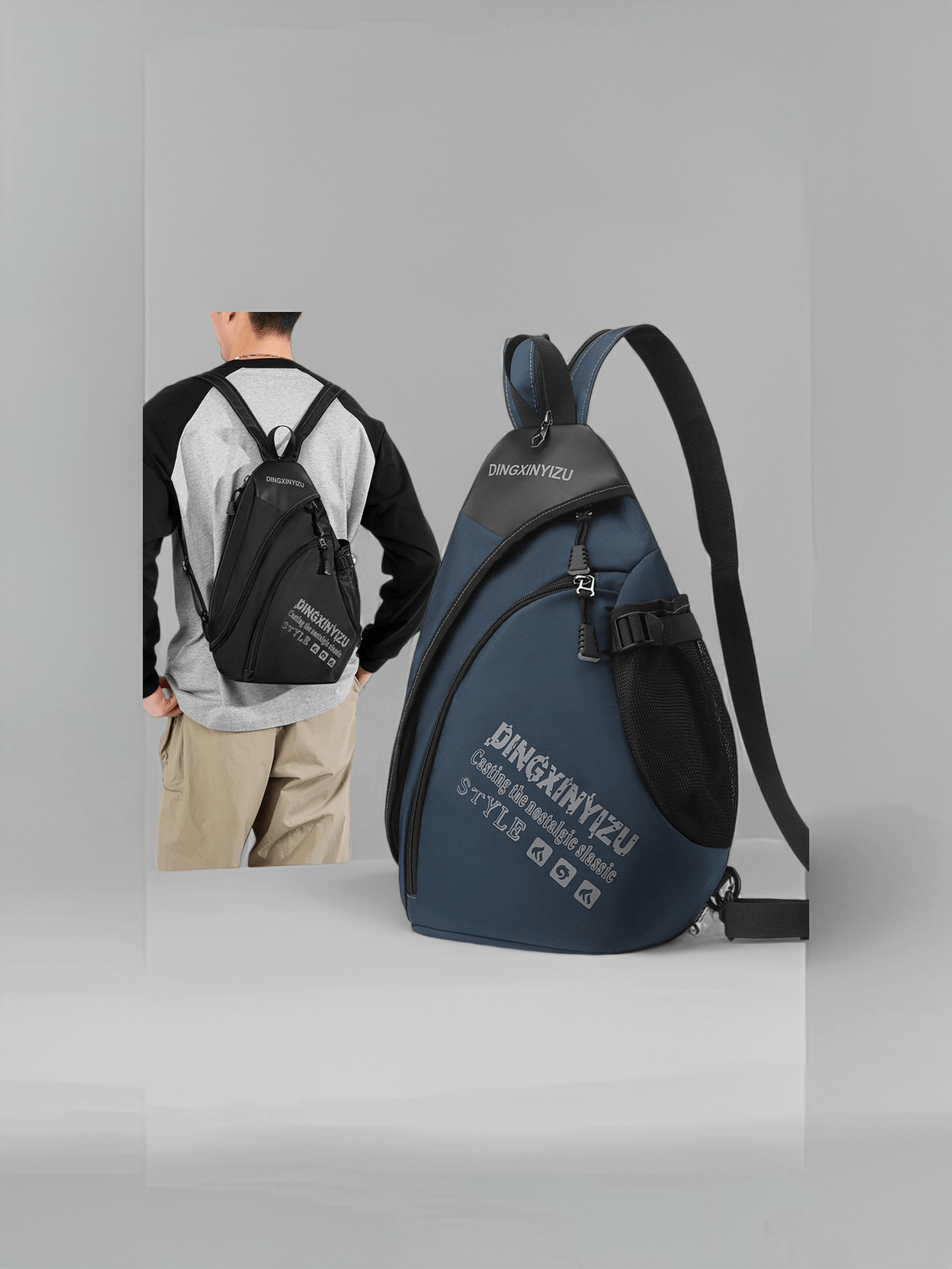Multi-Color Men's Sling Bag Casual Crossbody Backpack For Outdoor Travel