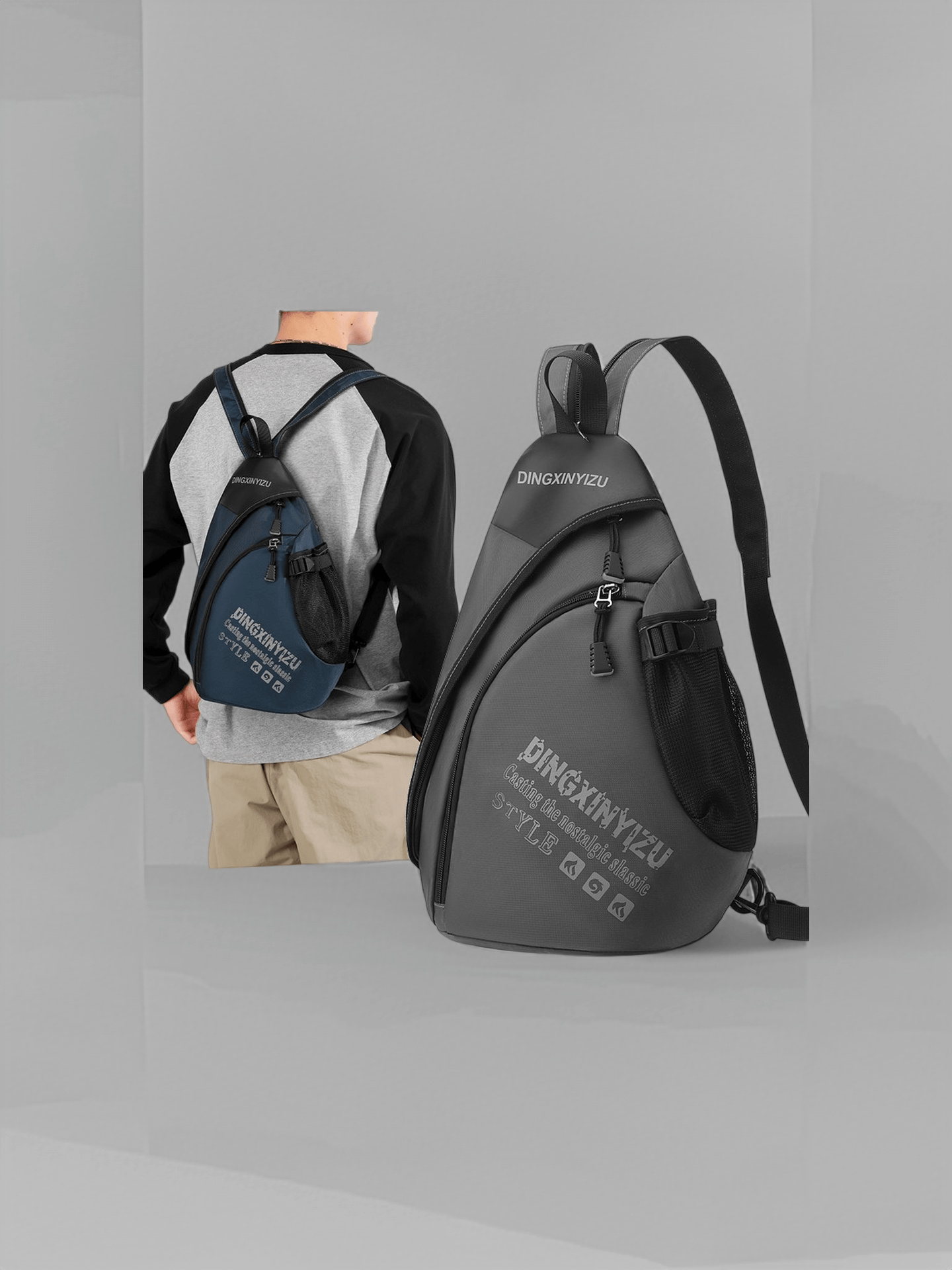 Multi-Color Men's Sling Bag Casual Crossbody Backpack For Outdoor Travel