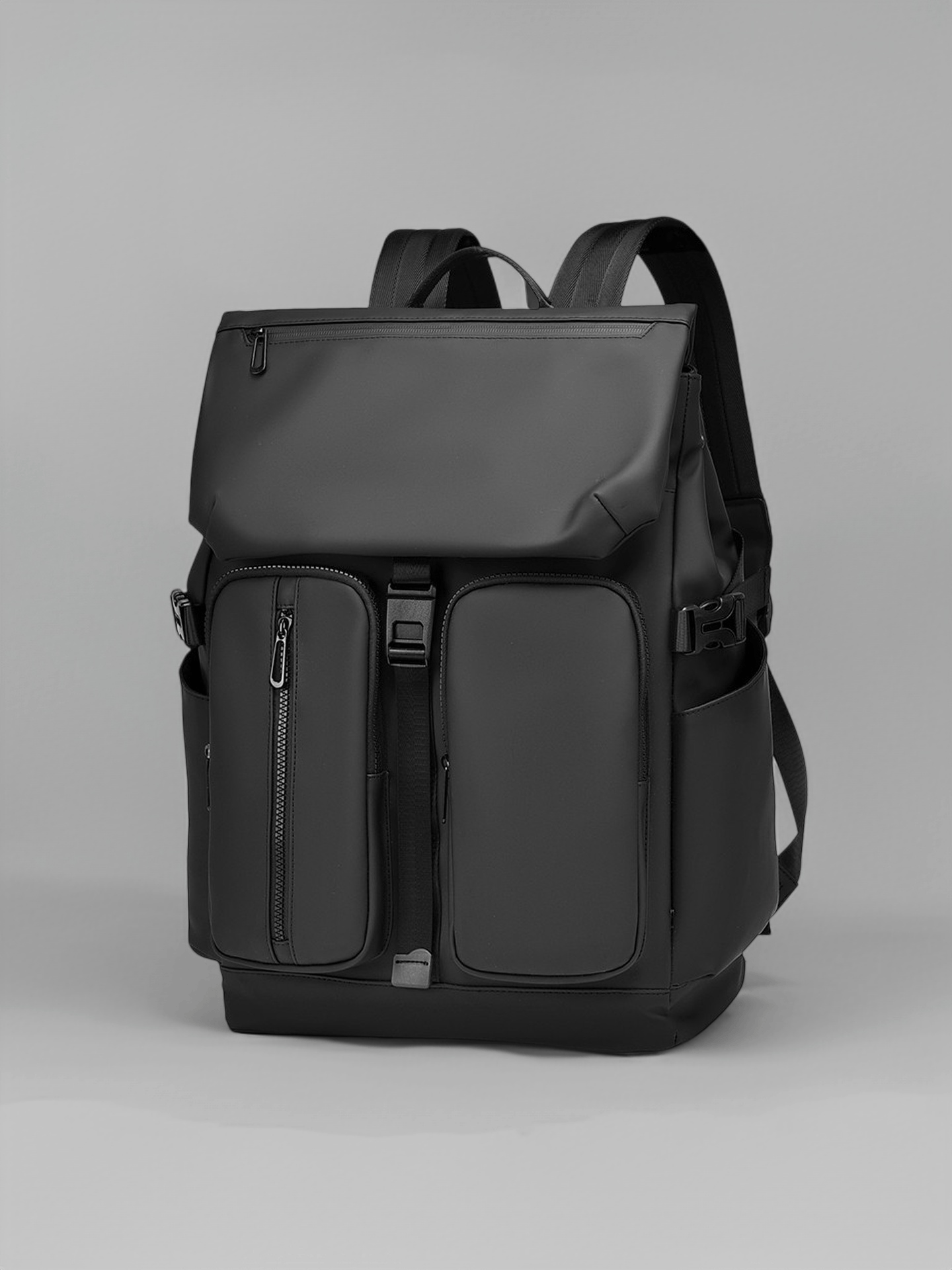Multi-Pocket Functional Roll-Top Backpack Waterproof Business Laptop Rucksack For Men & Women