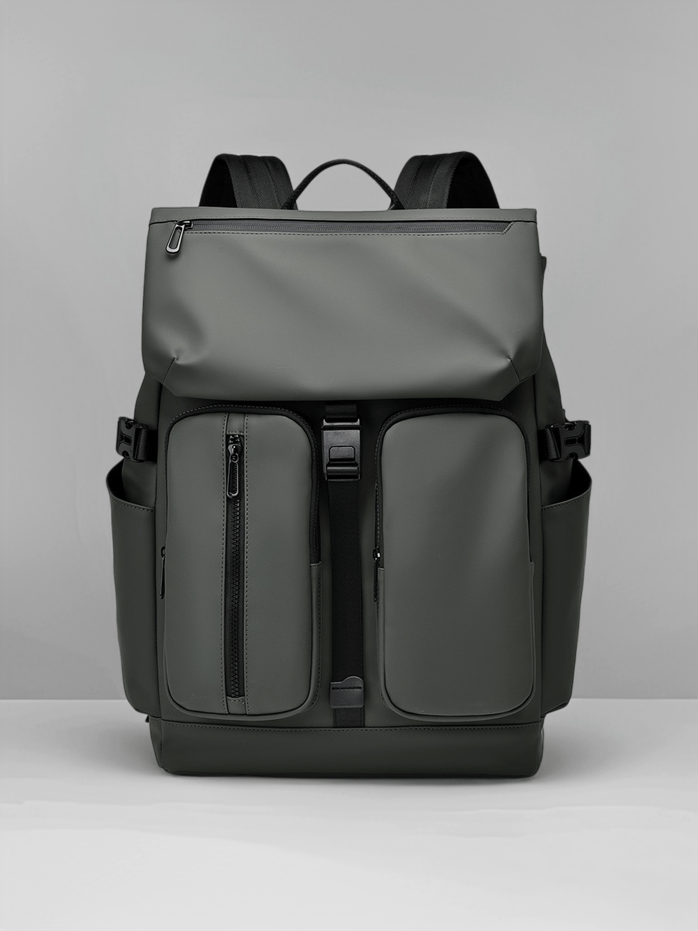 Multi-Pocket Functional Roll-Top Backpack Waterproof Business Laptop Rucksack For Men & Women