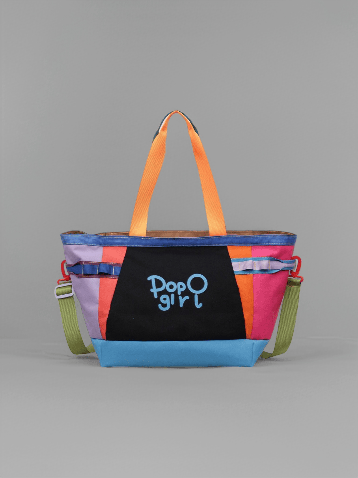 Dopamine Color Block Tote Bag Large Capacity Canvas Shoulder Bag