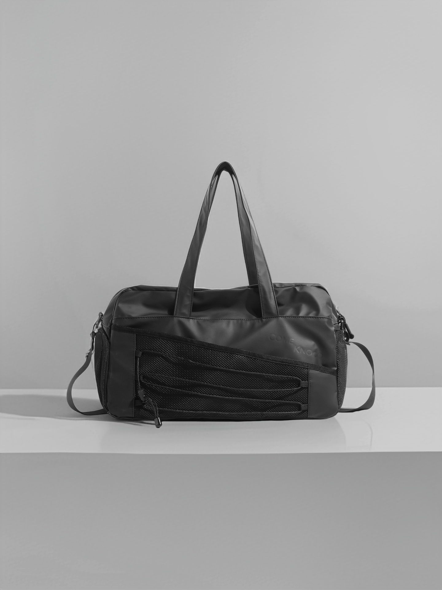  Black/Khaki Grey/White Sports Gym Bag With Shoe Compartment Travel Duffel Bag
