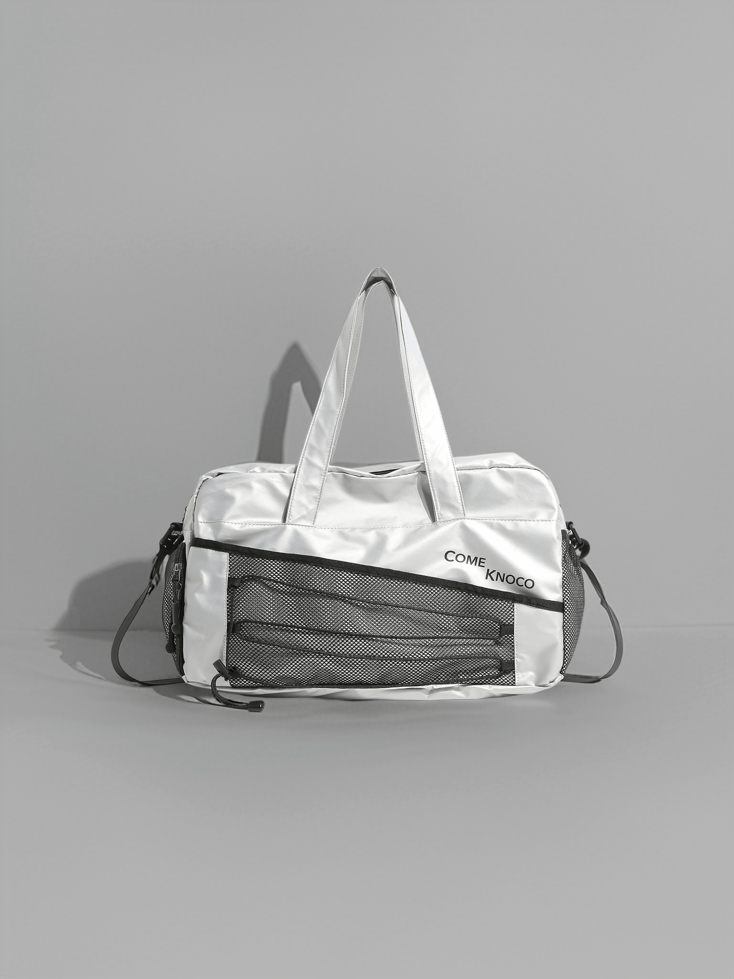  Black/Khaki Grey/White Sports Gym Bag With Shoe Compartment Travel Duffel Bag
