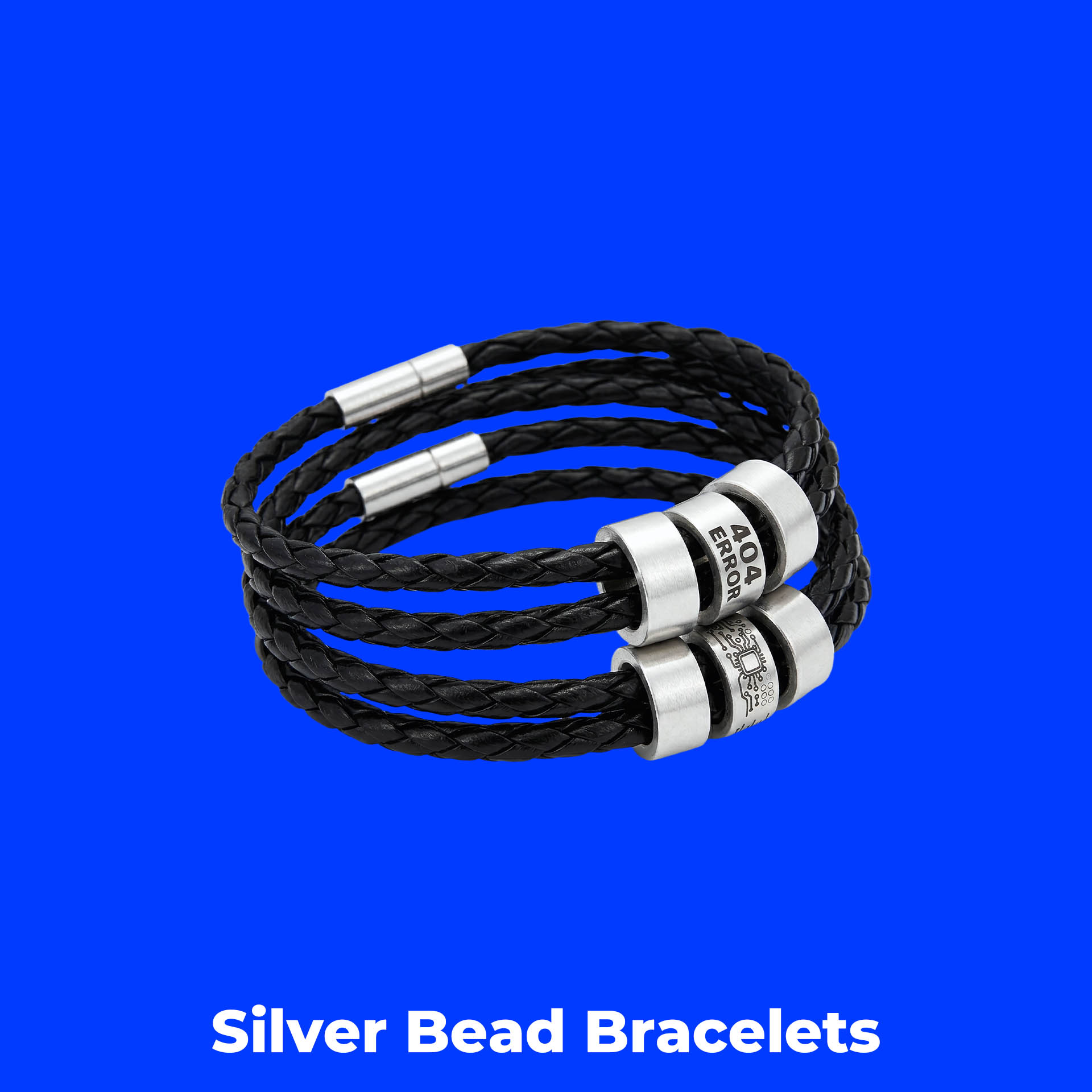 Geek Silver Bead Bracelets