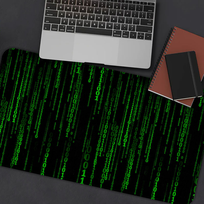 Follow the White Rabbit Black Green Design Art Geek Mouse Pad