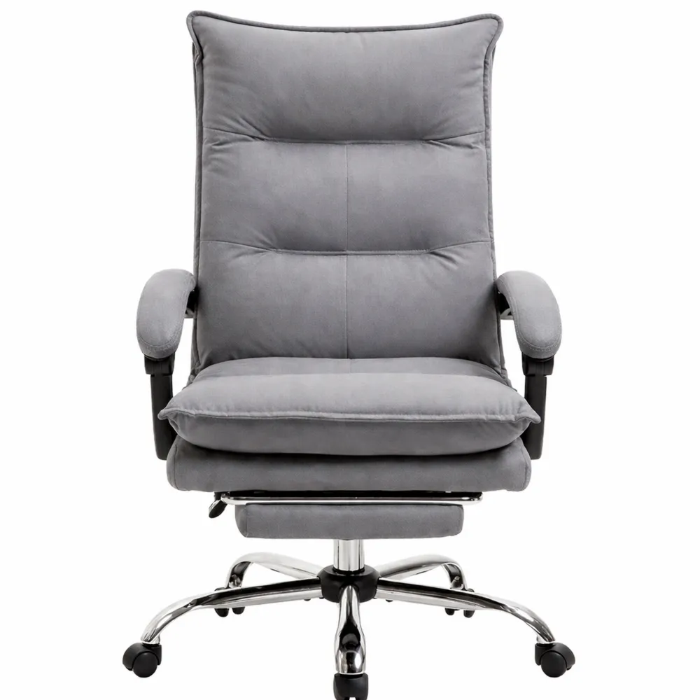 Sedia da Ufficio con Massaggio, Riscaldamento e Poggiapiedi Reclinabile