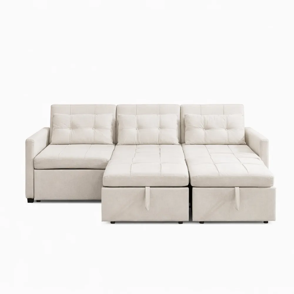 Divano letto 3 posti con schienale regolabile a 180°