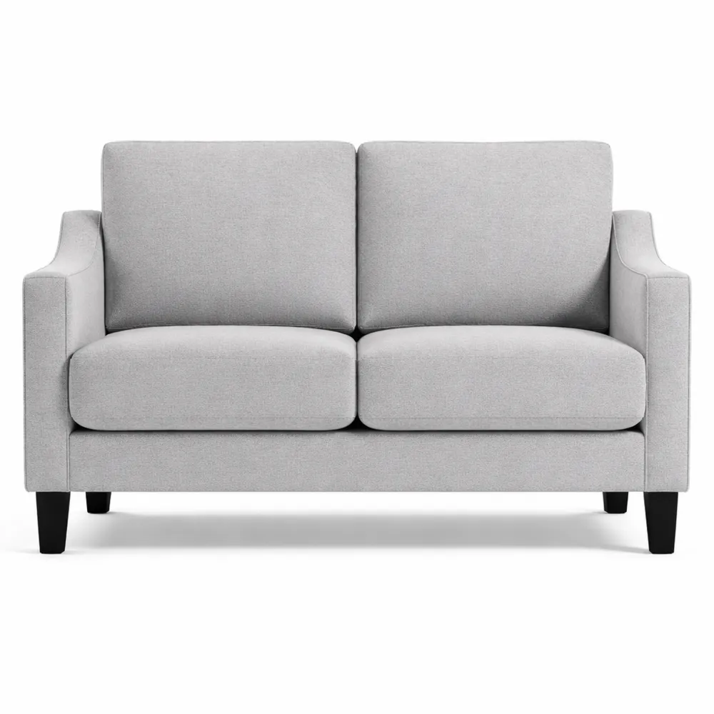 Divano Moderno 2 Posti in Tessuto con Cuscini e Struttura in Legno