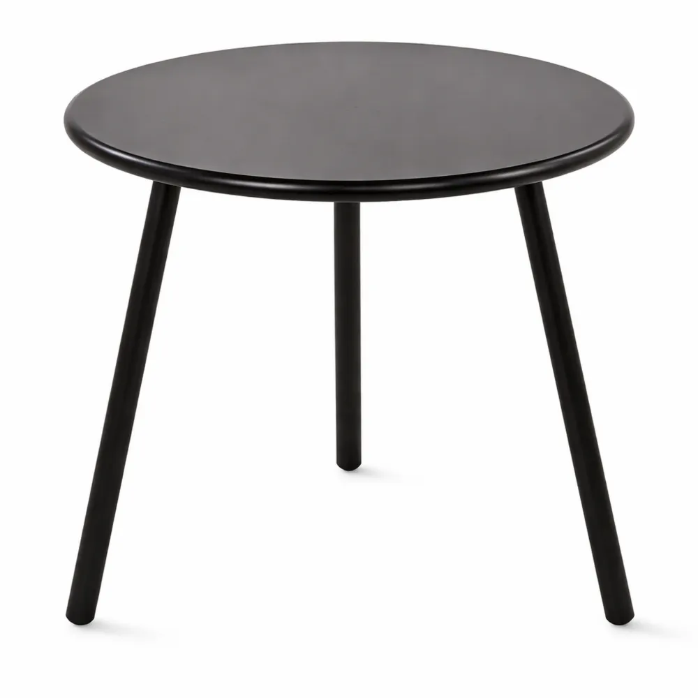 Tavolino rotondo per esterni e interni resistente alle intemperie e ai raggi UV, colore nero