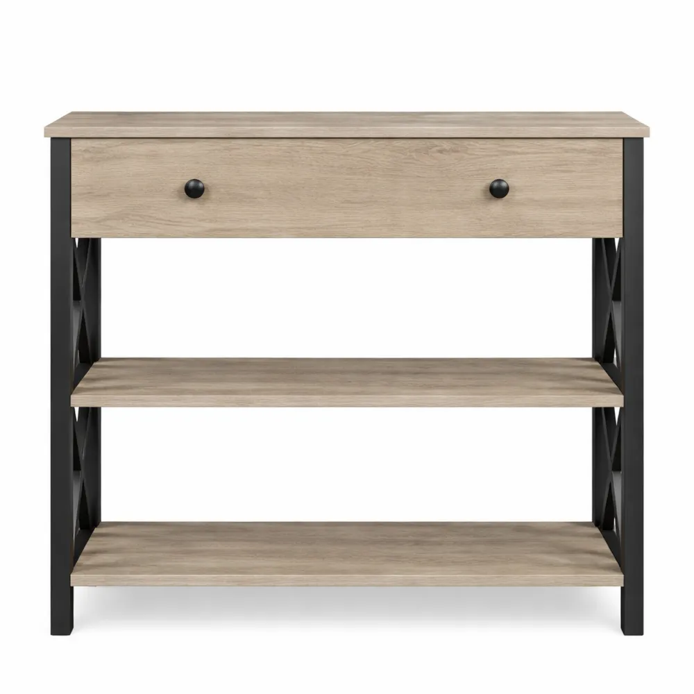 Consolle Vintage con Ripiani e Cassetti per Ingresso 30 x 80 x 80 cm