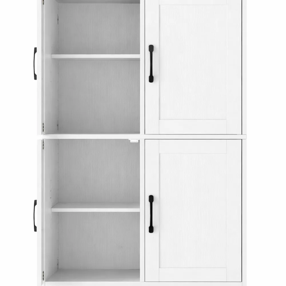 Credenza da Cucina con Ante e Ripiani Regolabili, Mobile Buffet con Sicurezza Antiribaltamento, Armadio Multiuso per Soggiorno e Bagno, 60 x 30 x 110 cm