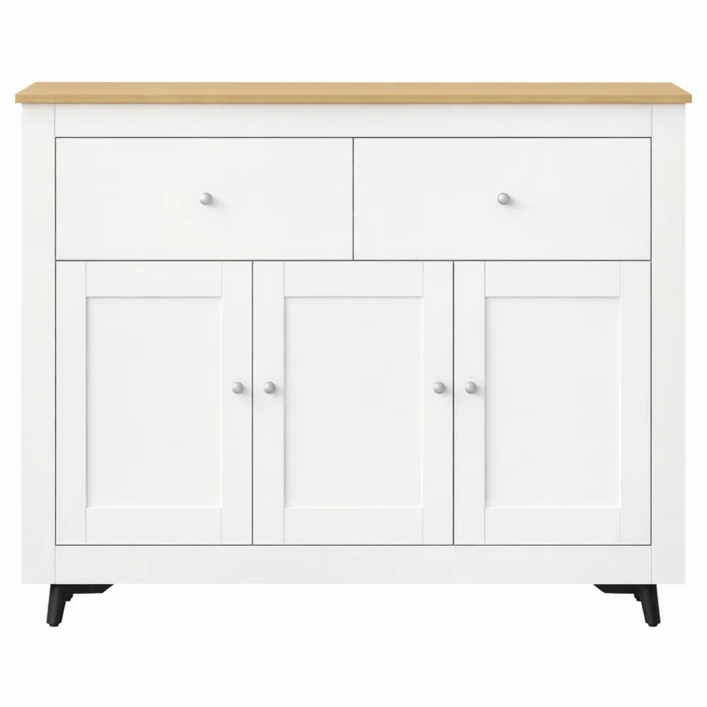 Credenza da Cucina Moderna con 2 Cassetti e 3 Ante