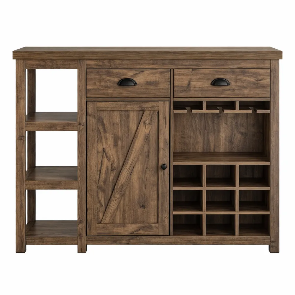 Credenza buffet con 3 vani a giorno in stile industriale vintage