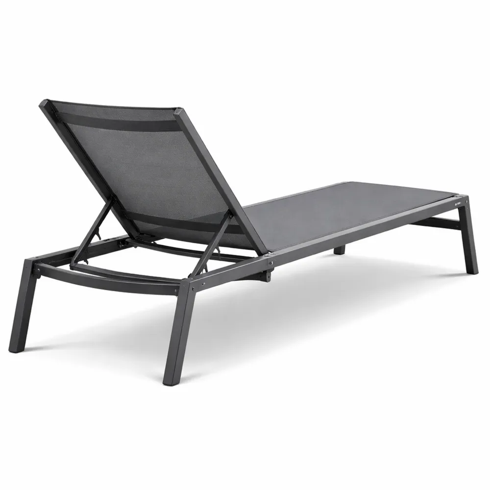Sedie a Sdraio Regolabili per Esterni in Alluminio, 5 Posizioni, Pieghevoli per Giardino e Piscina, Uso su Patio e Spiaggia, Colore Grigio