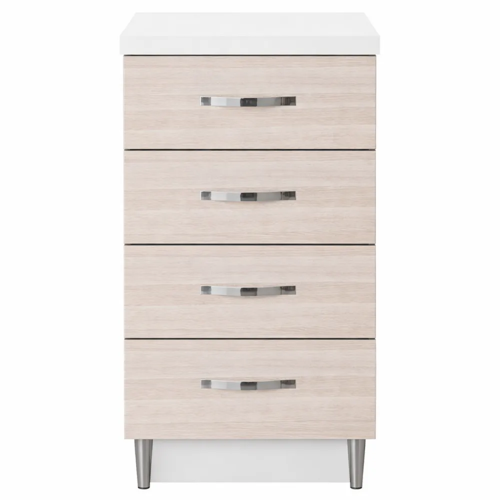 Cassettiera da Cucina con 4 Cassetti e Struttura in Legno, Colore Olmo, 40 x 50 x 85H cm