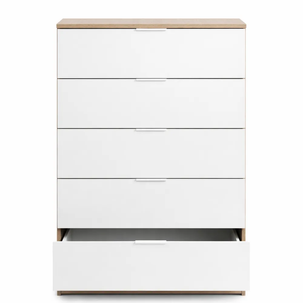 Cassettiera moderna a 5 cassetti per camera da letto