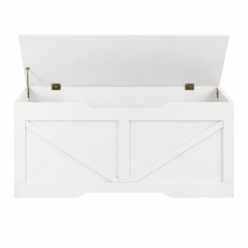 Cassapanca Contenitore per Bambini con Cerniere di Sicurezza, Grande Piano e Manico