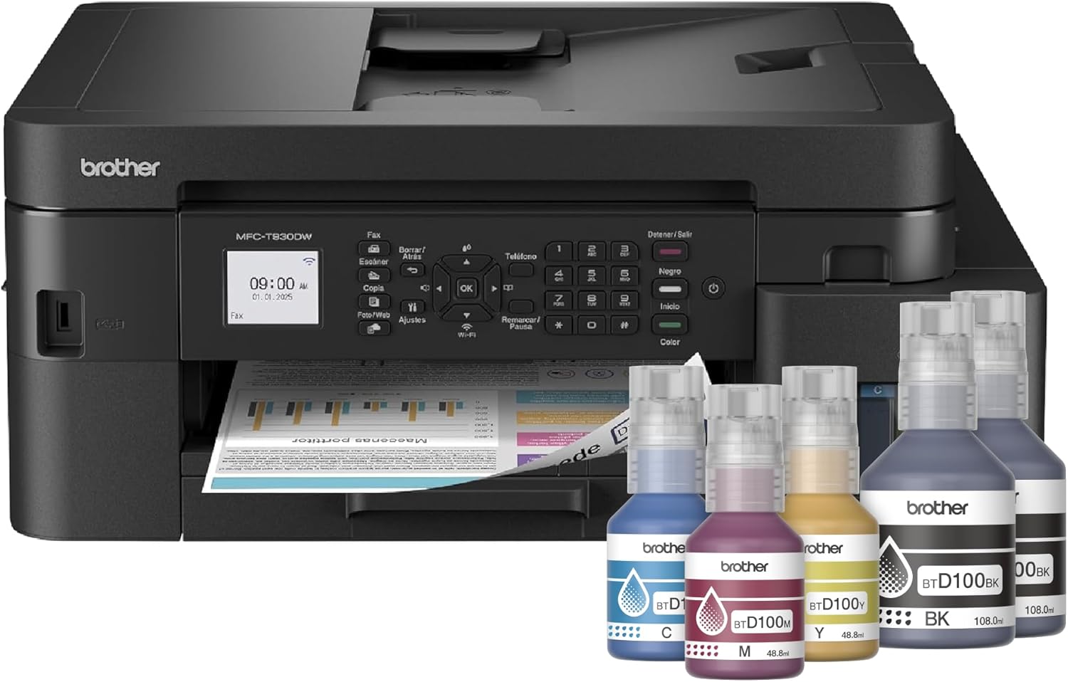 Brother InkBenefit Tank MFC T930DW - impresora multifunción de tinta con Ethernet USB WiFi y alta velocidad de impresión-Homigoyard