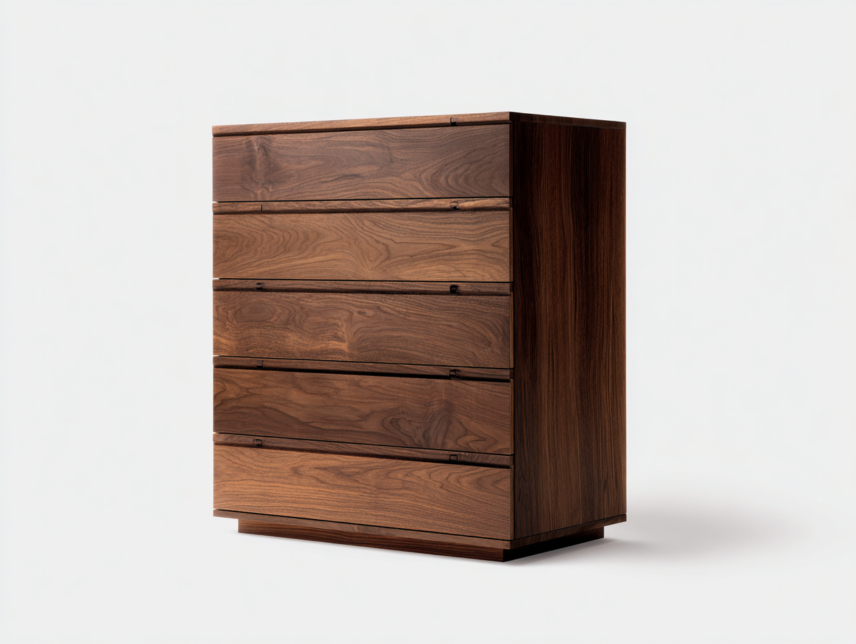 Cómodas de madera con 5 cajones 100 x 45 x 110 cm color marrón - cómoda de almacenamiento para dormitorio y salón - diseño moderno de madera-Homigoyard