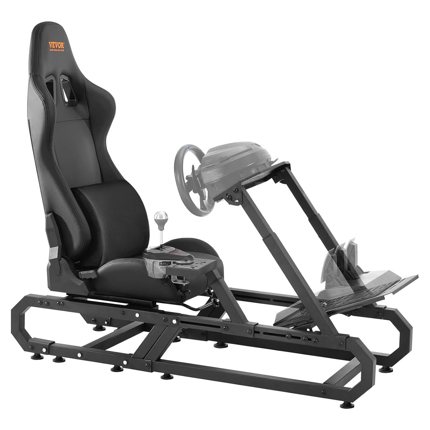 Soporte simulador VEVOR para Logitech G923 G920 G29 - cockpit de acero negro con asiento y pedales ajustables para carreras-Homigoyard