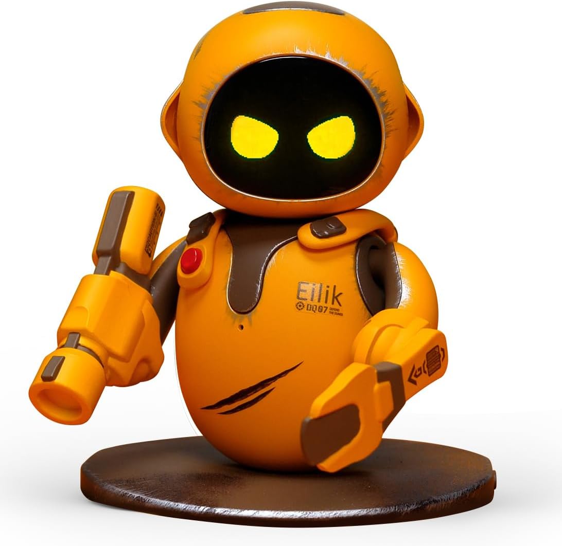 Robot interactivo Energize Lab Eilik DQ - mascota robótica amarilla con emociones animaciones y minijuegos para niños-Homigoyard