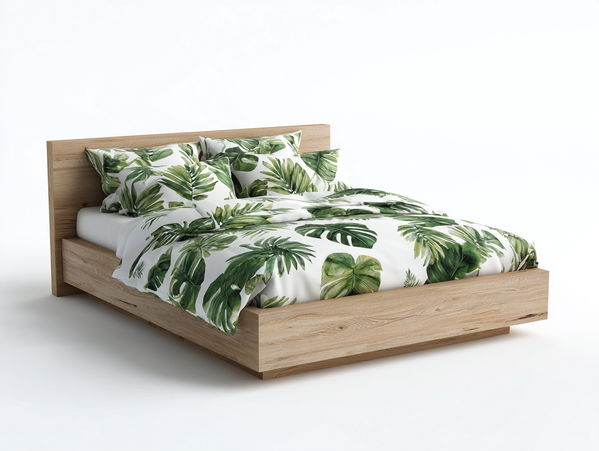 Camas dobles madera diseño minimalista 200x160x90 cm - madera natural - cama matrimonial moderna dormitorio-Homigoyard