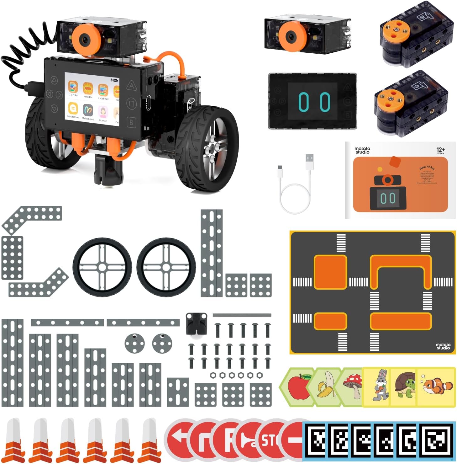 Robot programable MatataStudio Nous AI - coche inteligente STEM con cámara Scratch Python entrenamiento IA para niños desde 12 años-Homigoyard