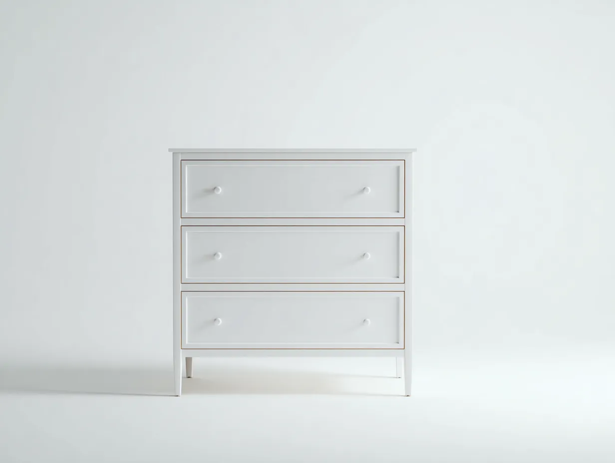 Cómodas de madera con 3 cajones 80x40x85 cm - blanco - diseño moderno-Homigoyard