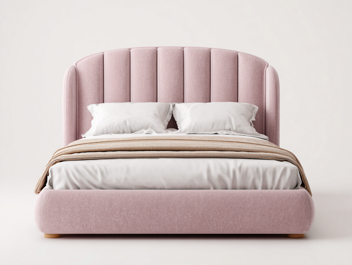 Camas dobles tapizada diseño elegante dormitorio 205x165x105 cm - rosa - cama matrimonial moderna-Homigoyard