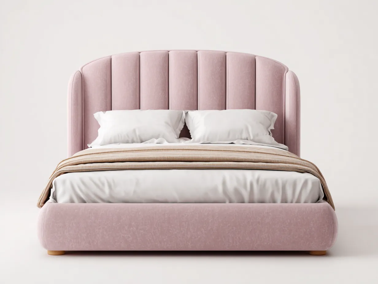 Camas dobles tapizada diseño elegante dormitorio 205x165x105 cm - rosa - cama matrimonial moderna-Homigoyard