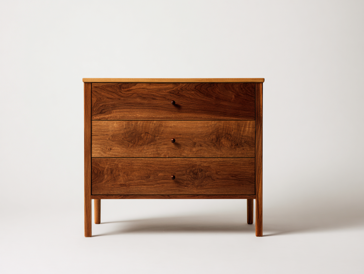 Cómodas de madera con 3 cajones 90 x 45 x 85 cm color marrón - cómoda de almacenamiento para dormitorio y sala de estar - diseño moderno-Homigoyard