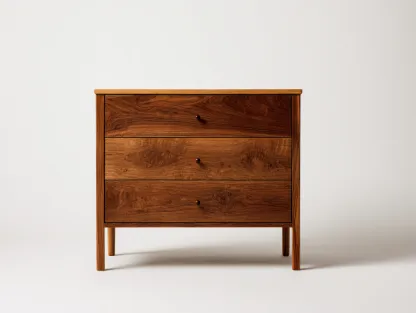 Cómodas de madera con 3 cajones 90 x 45 x 85 cm color marrón - cómoda de almacenamiento para dormitorio y sala de estar - diseño moderno-Homigoyard