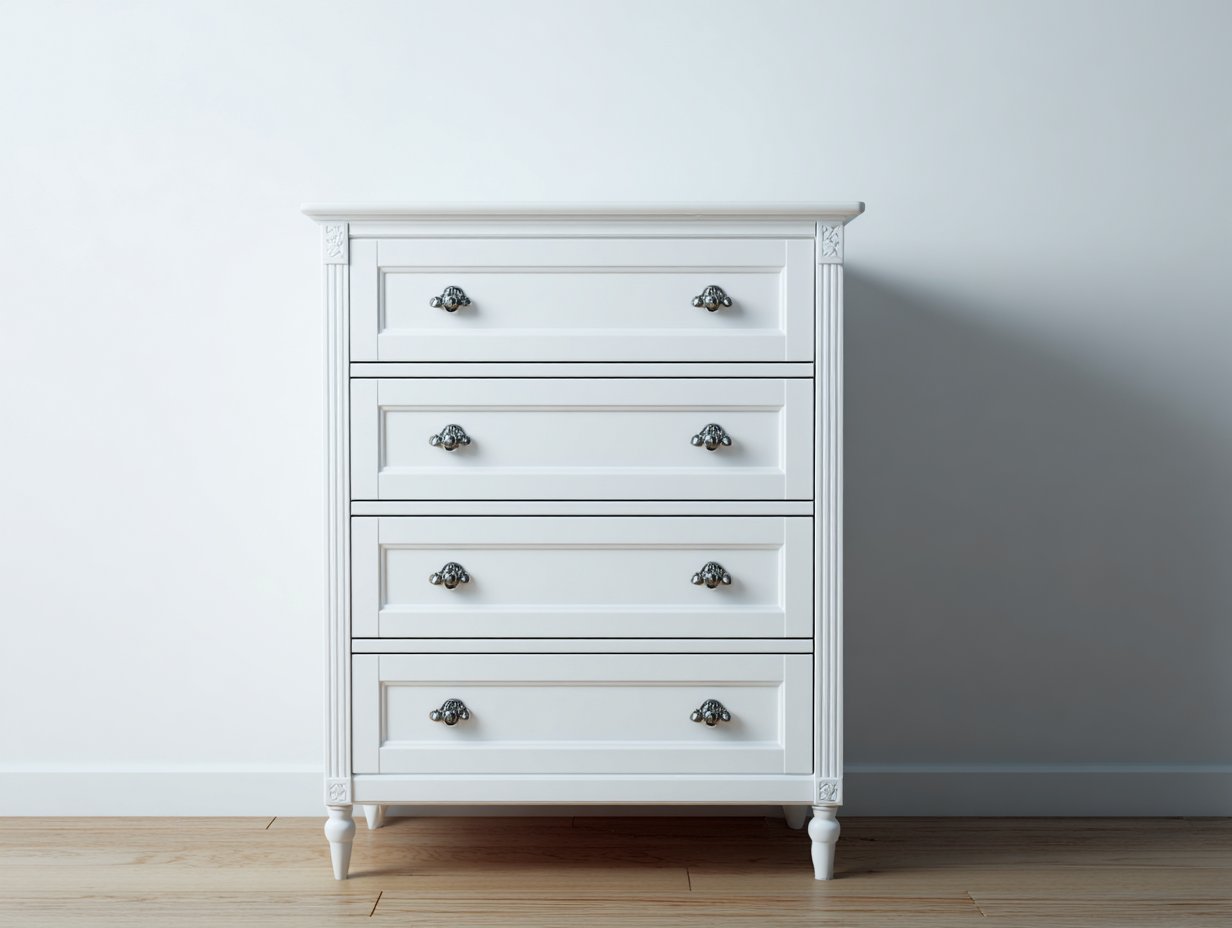 Cómodas madera 90x45x100 cm - blanco - diseño clásico con almacenamiento-Homigoyard