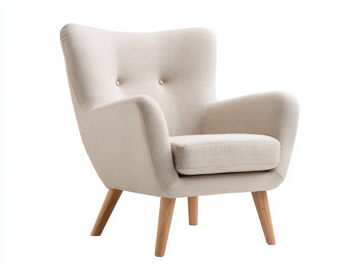 Sillones tela y madera 75x80x95 cm - beige - diseño moderno para salón-Homigoyard