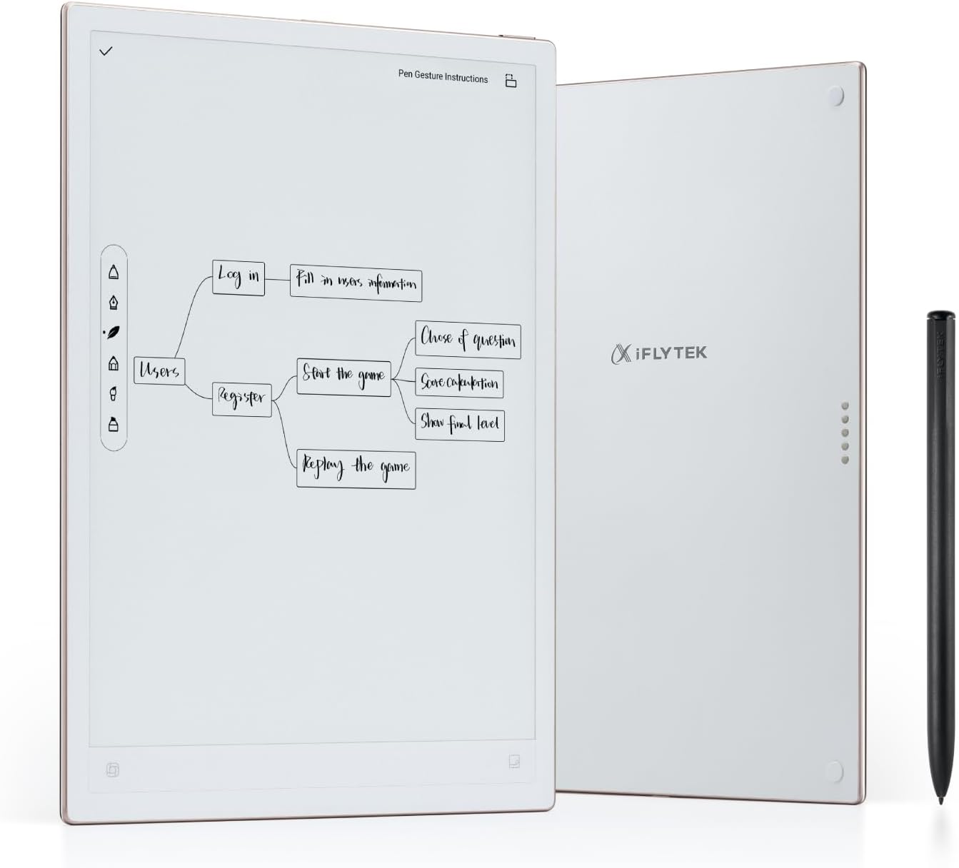 iFLYTEK AINOTE 2 tableta E Ink inteligente - bloc digital ultrafino 10,7 pulgadas con transcripción IA traducción resumen y escritura de baja latencia-Homigoyard