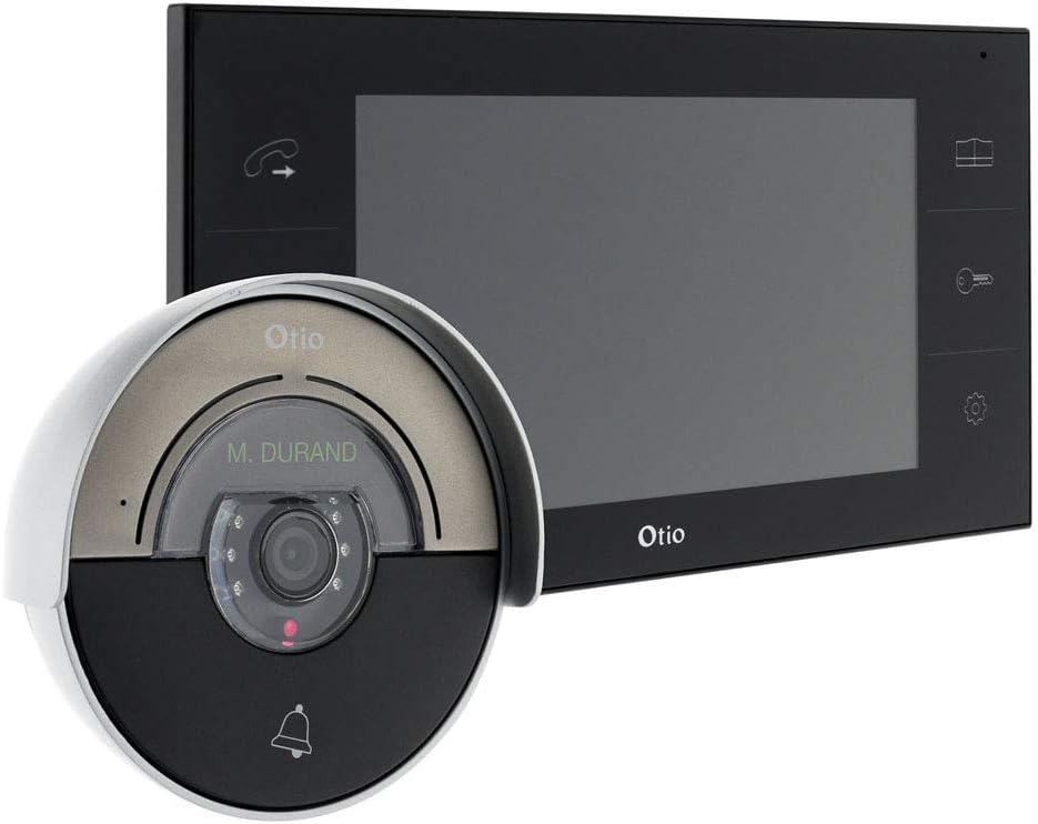 Otio portero automático con cámara de vídeo - sistema de seguridad exterior con memoria interna visión nocturna y conexión de dos cables-Homigoyard