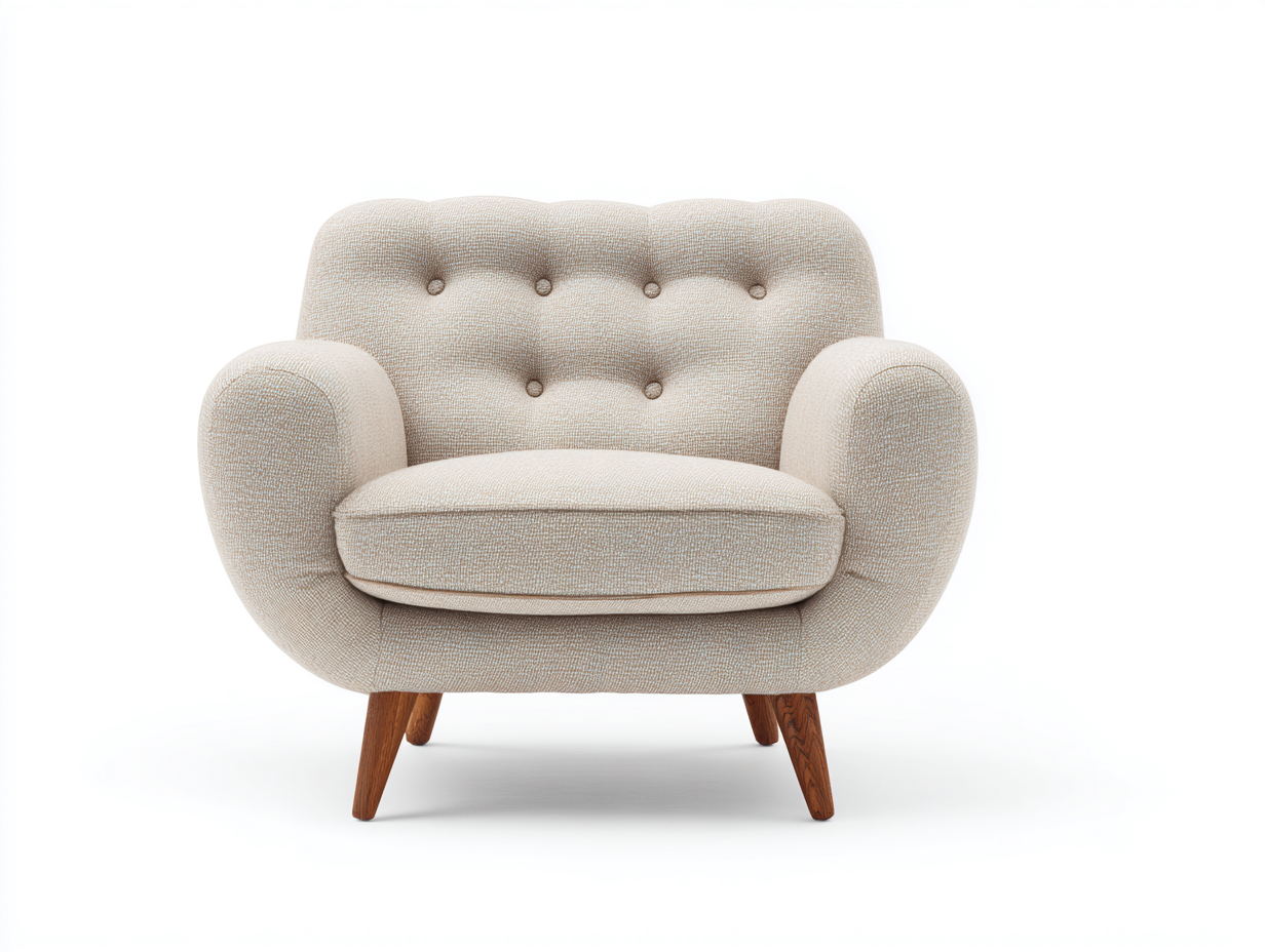 Sillones tapizados de tela 85x80x78 cm - beige - sillón individual - diseño moderno-Homigoyard