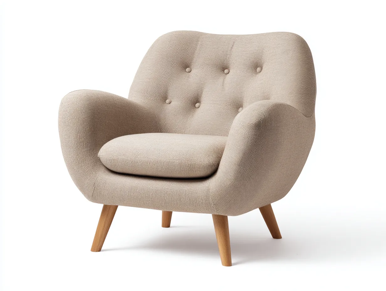 Sillones tapizados de tela 80x75x85 cm - beige - diseño moderno-Homigoyard