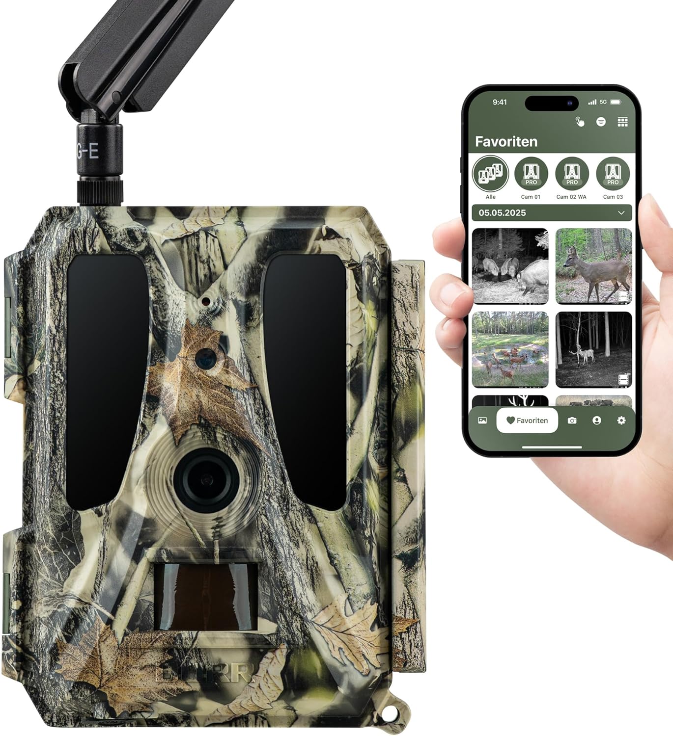 DÖRR SnapShot Cloud Pro 4G Wildkamera Überwachungskamera 100° Blickwinkel, wiederaufladbar 18650 Akku, 4G Bildübertragung, 24MP Fotos, Full HD 1080P Videos, Infrarot Blitz, Zeitraffer, iOS Android Web App-Cottagethub