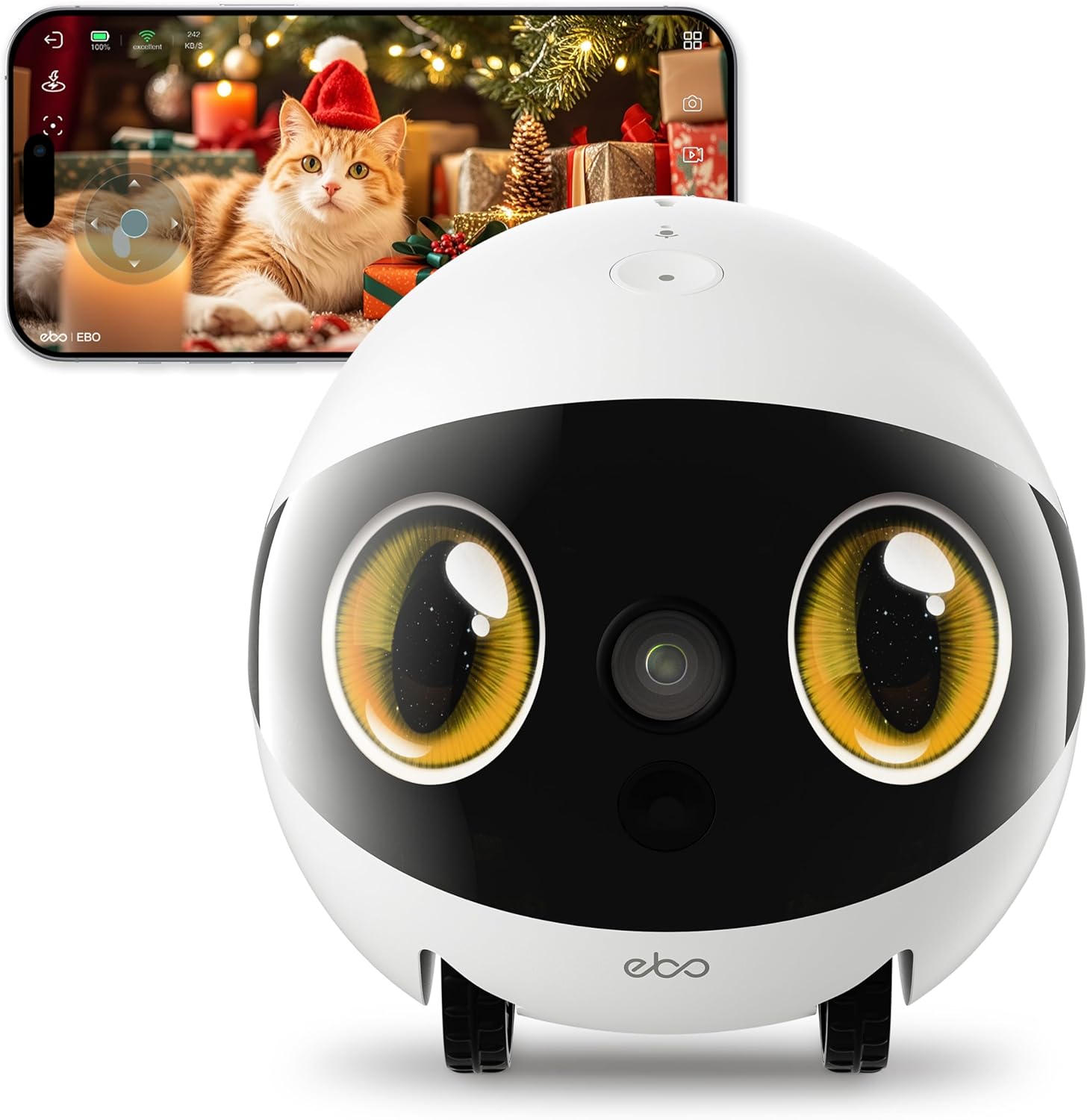 Enabot EBO Air 2S FamilyBot mobiler Überwachungsroboter 2.5K Kamera, intelligente Patrouille, Haustierkamera mit 2-Wege-Audio, Auto-Ladung, kabellos für Innenbereich-Cottagethub