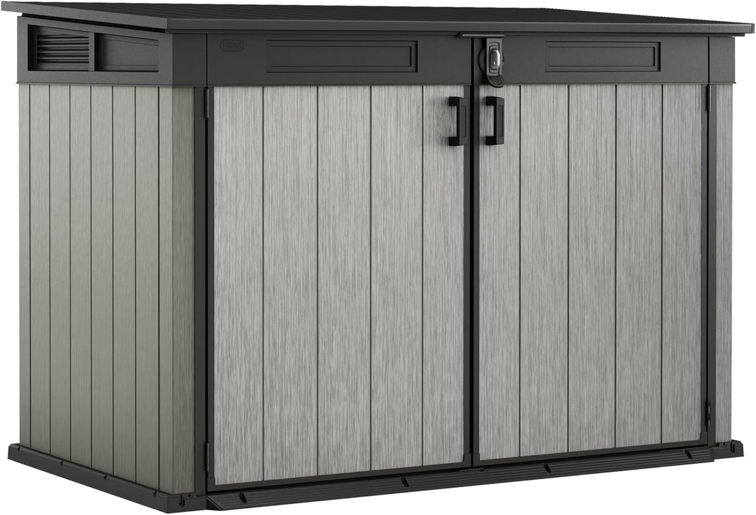 Keter Grande Store Gerätebox 2020L Kunststoff Aufbewahrungsbox Outdoor Grau Braun 190,5x109,3x132,5cm Gartenbox für Geräte und Zubehör-Cottagethub