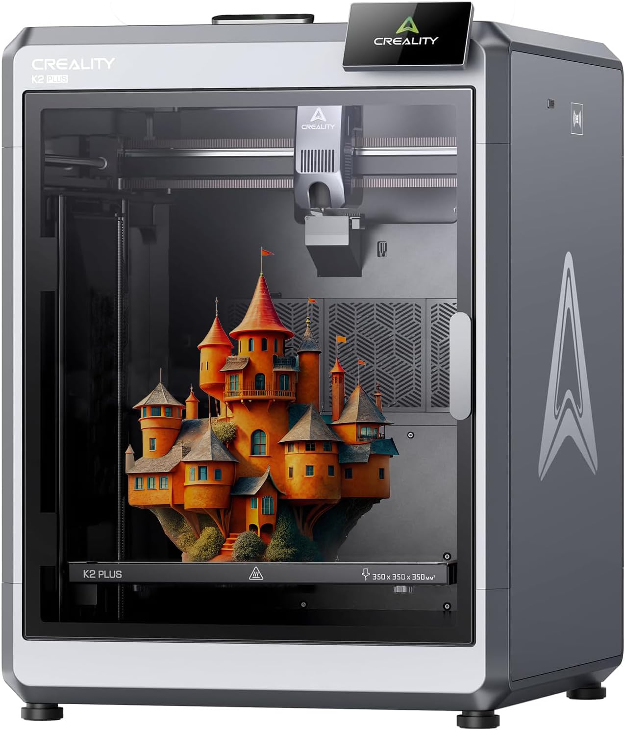 Creality K2 Plus 3D-Drucker, FDM 3D-Drucker mit Unterstützung für CFS Mehrfarbendruck, Dual AI Kameras, 600 mm/s Hochgeschwindigkeit, Schrittservomotoren, Vollauto-Leveling, großer Druckbereich 350 x 350 x 350 mm-Cottagethub