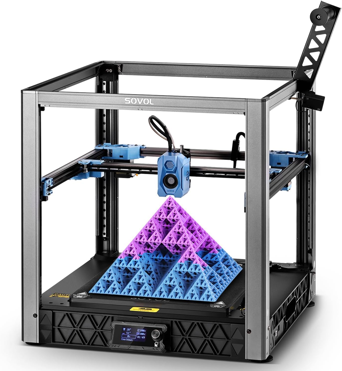 Sovol SV08 CoreXY 3D Drucker mit Kamera Voron 2.4 Open Source, 700mm/s Hochgeschwindigkeitsdruck, 4 unabhängige Z Motoren, Remote Control, Druckgröße 350x350x345mm-Cottagethub