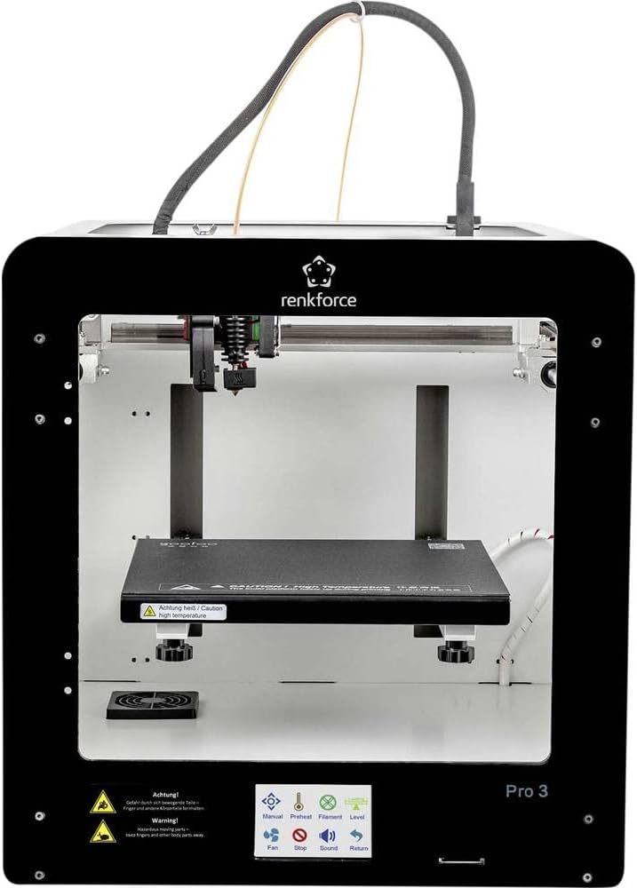 Renkforce PRO3 3D-Drucker inklusive Filament, FDM 3D-Drucker aus ABS mit großem Gehäuseformat, Schwarz Weiß, 54 x 54 x 58 cm, 22,2 kg-Cottagethub