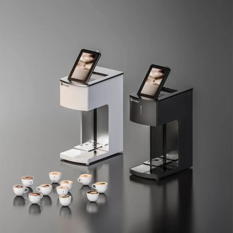 EVEBOT 3D Latte Art Kaffee-Drucker Maschine FM1-W mit WLAN-Verbindung, automatischer Getränkedrucker für Kaffee und Lebensmittel, Selfie-Druck, lebensmittelsichere Tintenpatronen, braune Tinte-Cottagethub